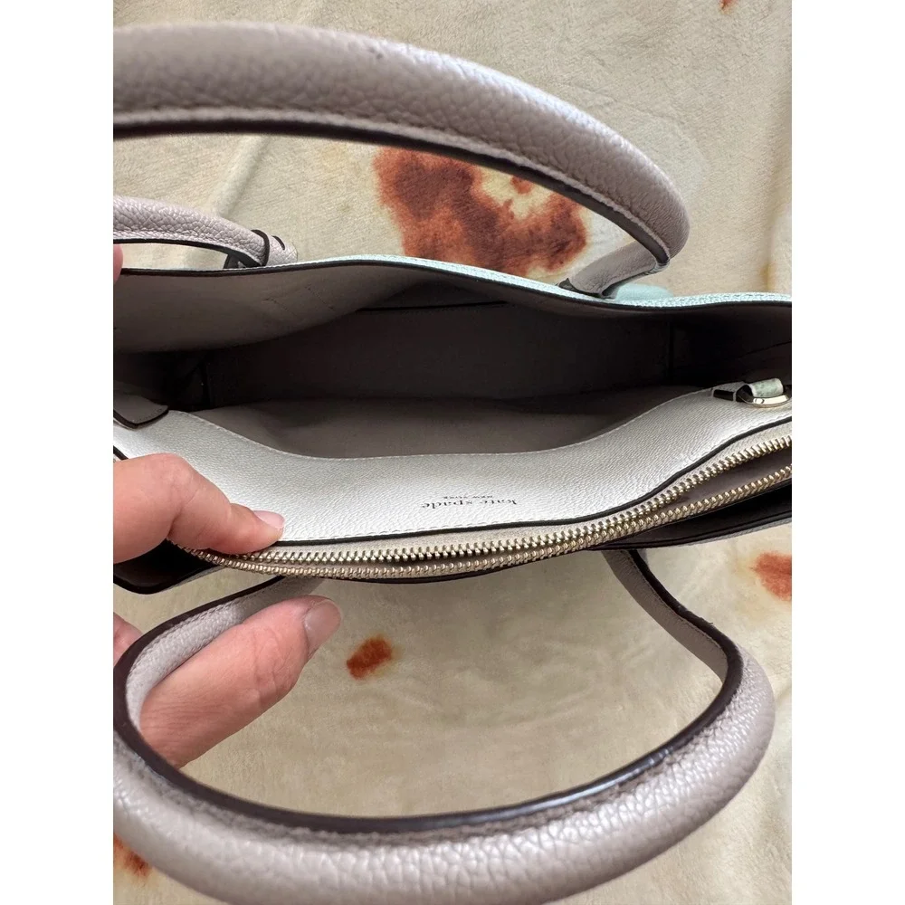 Kate Spade Margaux Large Satchel Leather Blue Gray PXRUA160 Crossbody Bag